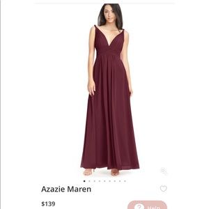 Azazie Maren Bridesmaid dress in Cabernet size A2.